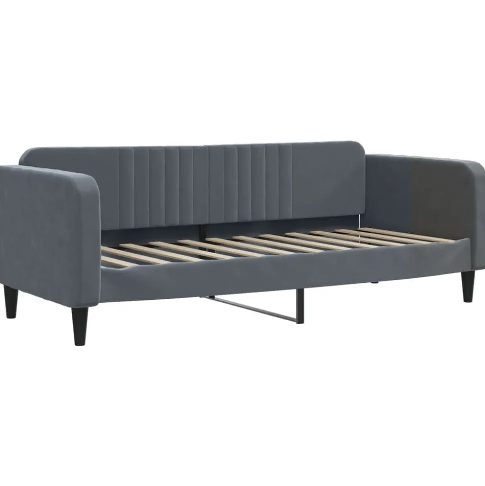 vidaXL Slaapbank 80x200 cm fluweel donkergrijs