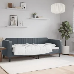 vidaXL Slaapbank 80x200 cm fluweel donkergrijs