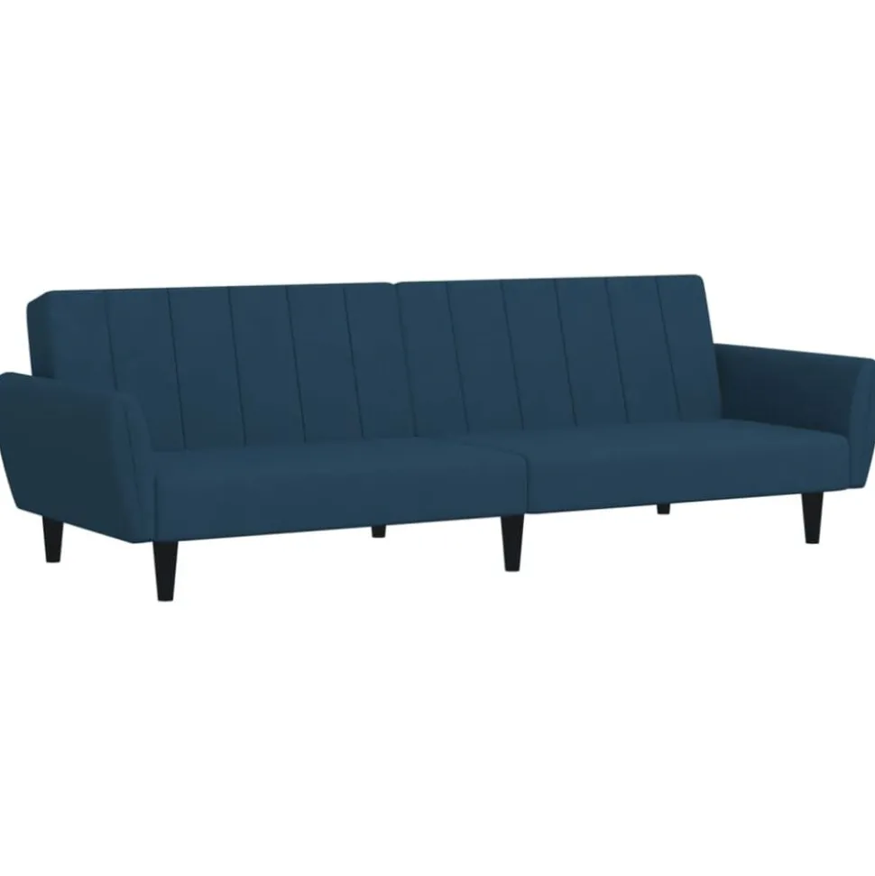 vidaXL Slaapbank 2-zits fluweel blauw