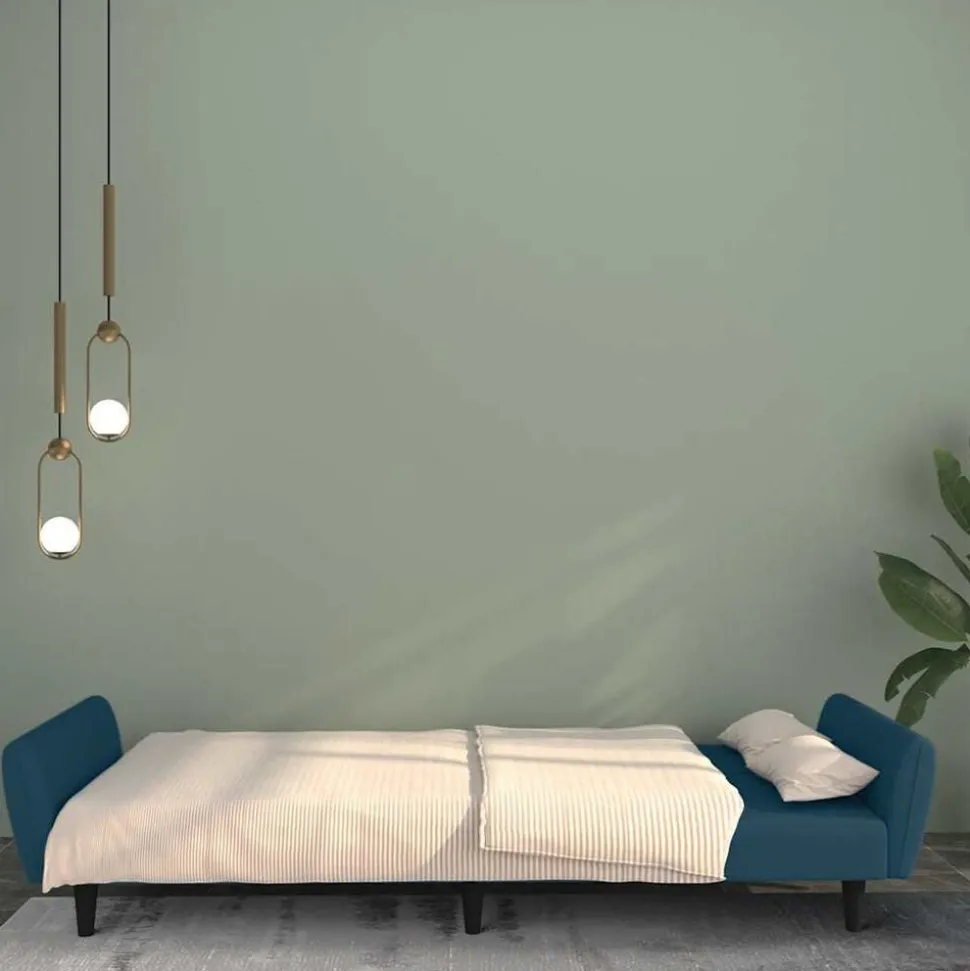 vidaXL Slaapbank 2-zits fluweel blauw