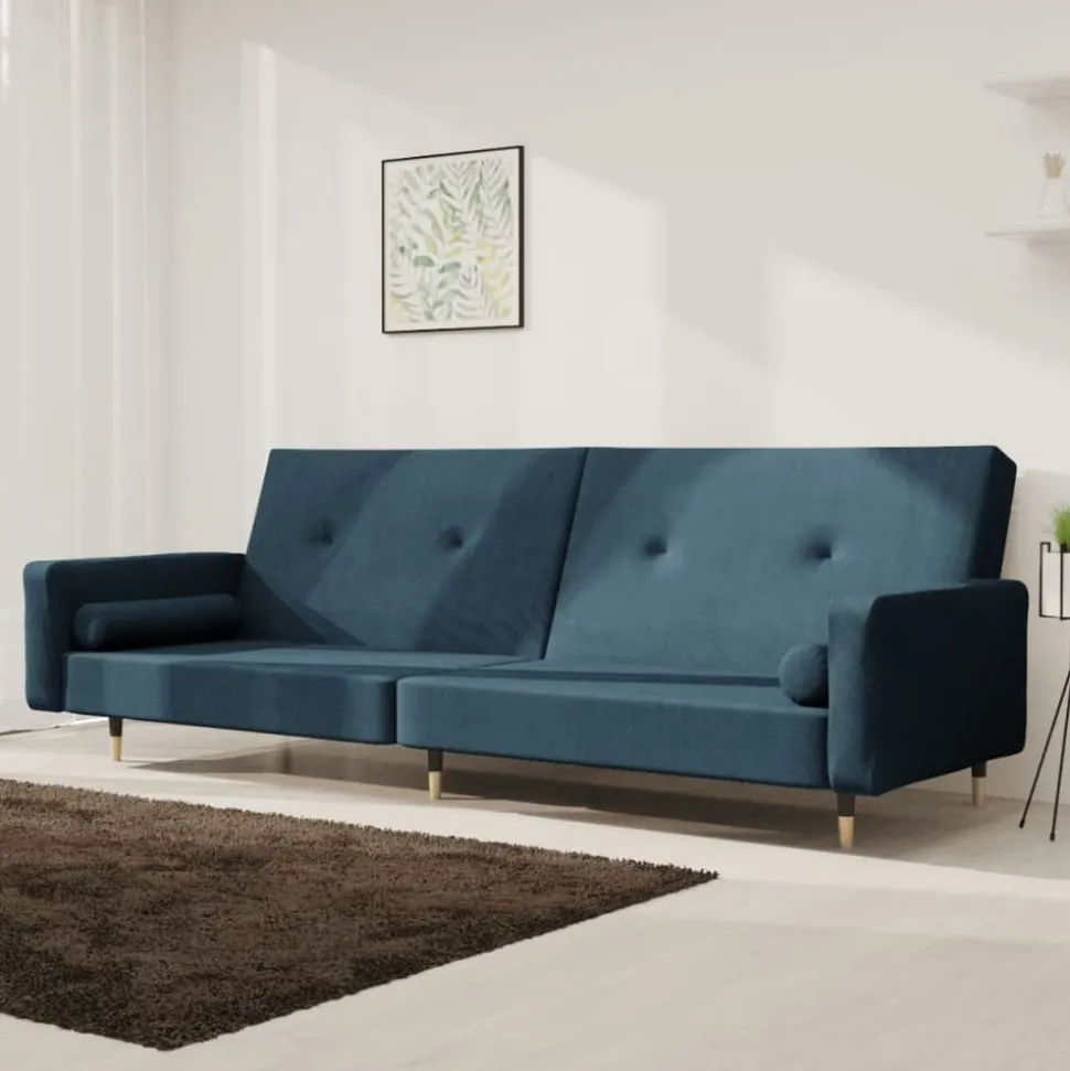 vidaXL Slaapbank 2-zits met 2 kussens fluweel lichtgrijs