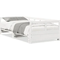 vidaXL Slaapbank zonder matras 90x200 cm massief grenenhout wit