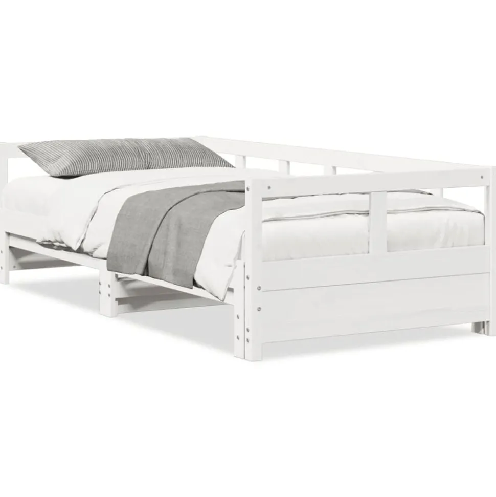 vidaXL Slaapbank zonder matras 90x200 cm massief grenenhout wit