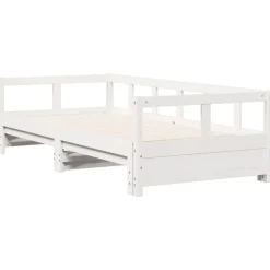 vidaXL Slaapbank zonder matras 90x200 cm massief grenenhout wit