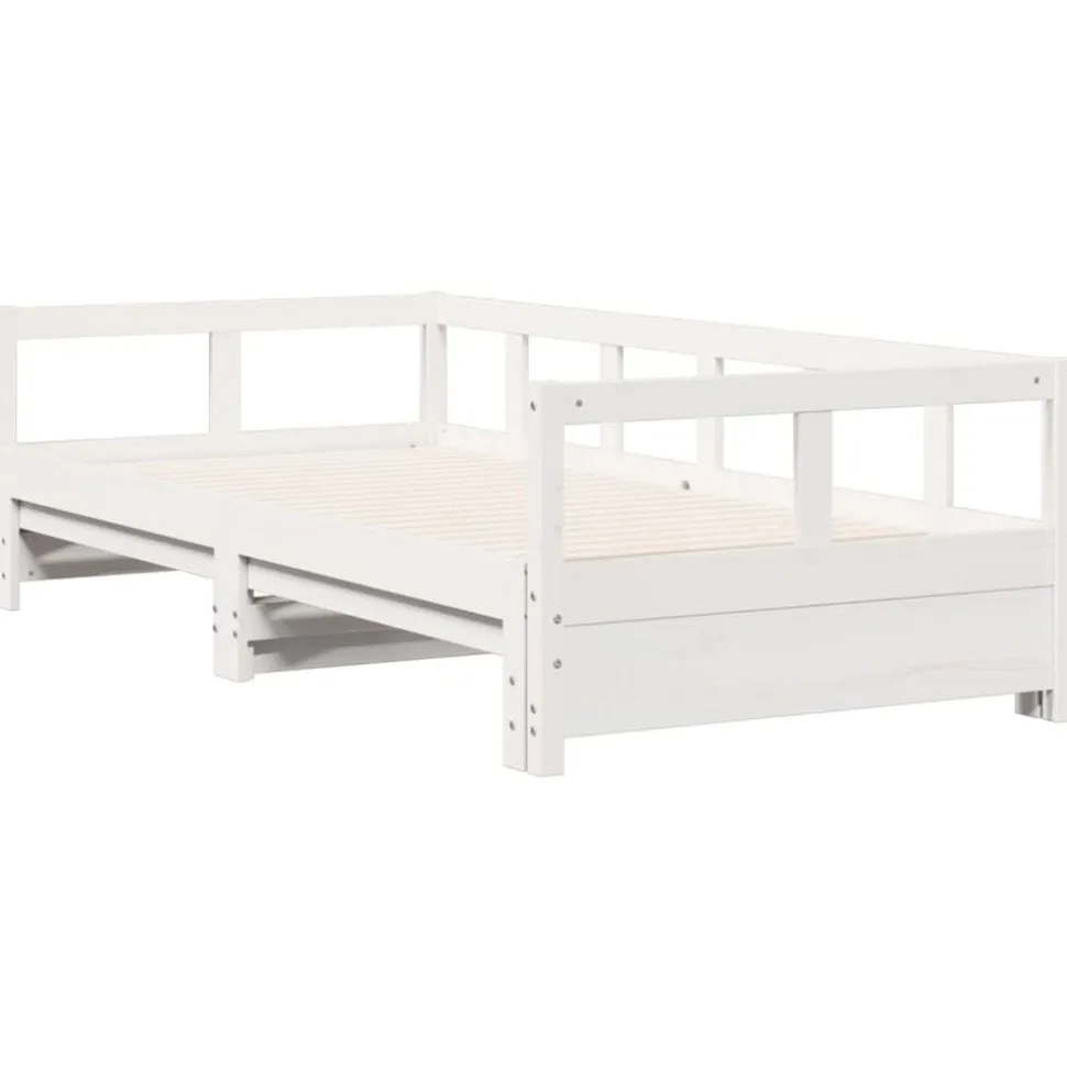 vidaXL Slaapbank zonder matras 90x200 cm massief grenenhout wit