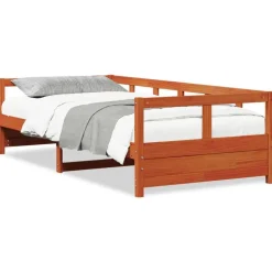 vidaXL Slaapbank zonder matras 80x200 cm massief grenenhout wasbruin
