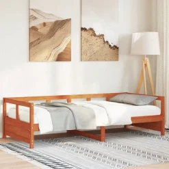 vidaXL Slaapbank zonder matras 80x200 cm massief grenenhout wasbruin