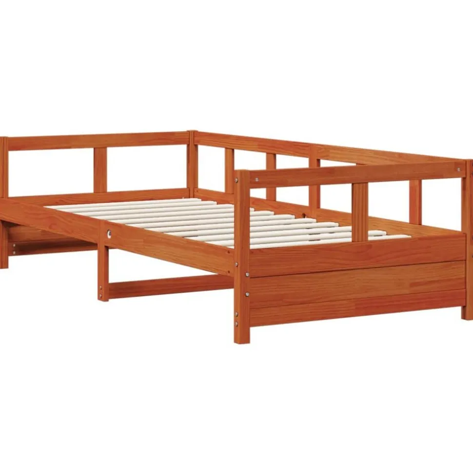 vidaXL Slaapbank zonder matras 80x200 cm massief grenenhout wasbruin