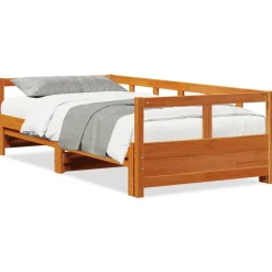 vidaXL Slaapbank zonder matras 80x200 cm massief grenenhout wasbruin