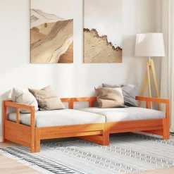 vidaXL Slaapbank zonder matras 80x200 cm massief grenenhout wasbruin