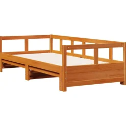 vidaXL Slaapbank zonder matras 80x200 cm massief grenenhout wasbruin