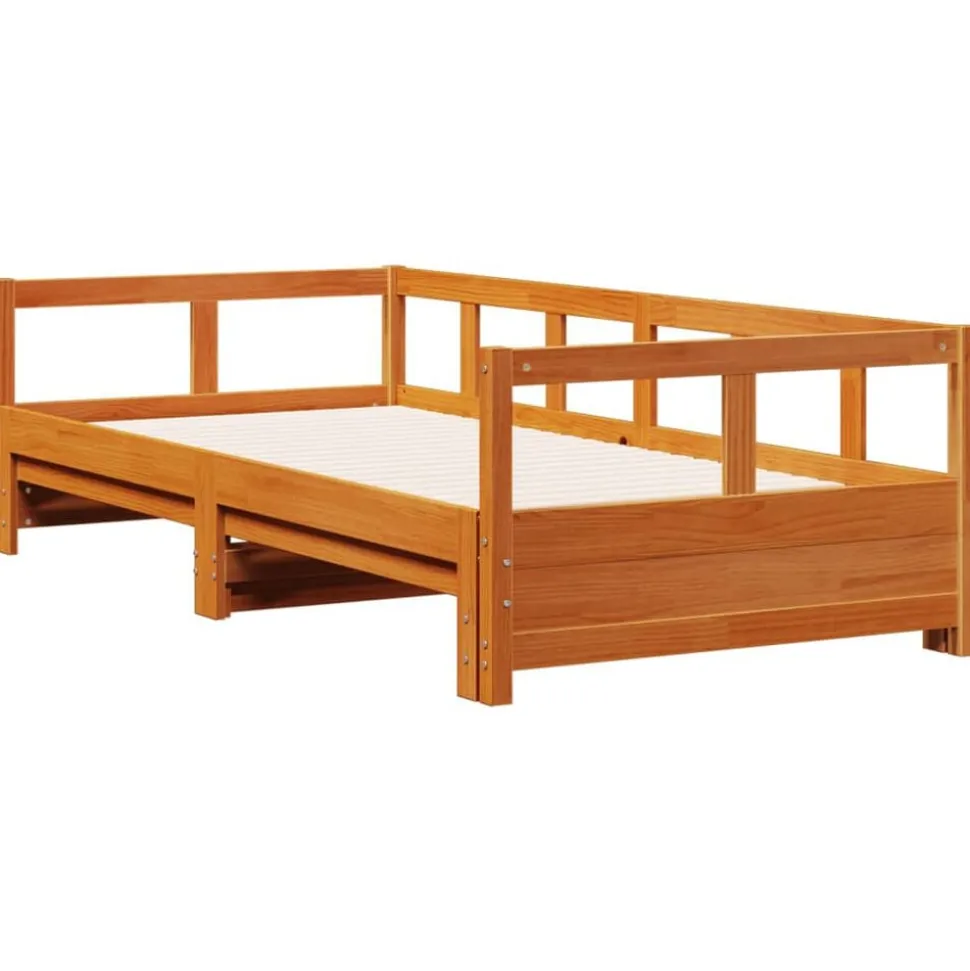 vidaXL Slaapbank zonder matras 80x200 cm massief grenenhout wasbruin