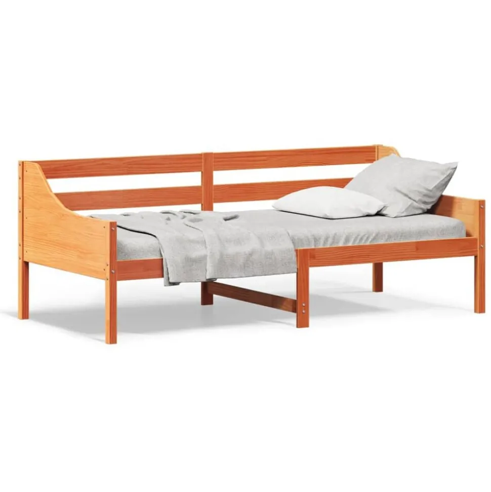 vidaXL Slaapbank zonder matras 80x200 cm massief grenenhout wasbruin