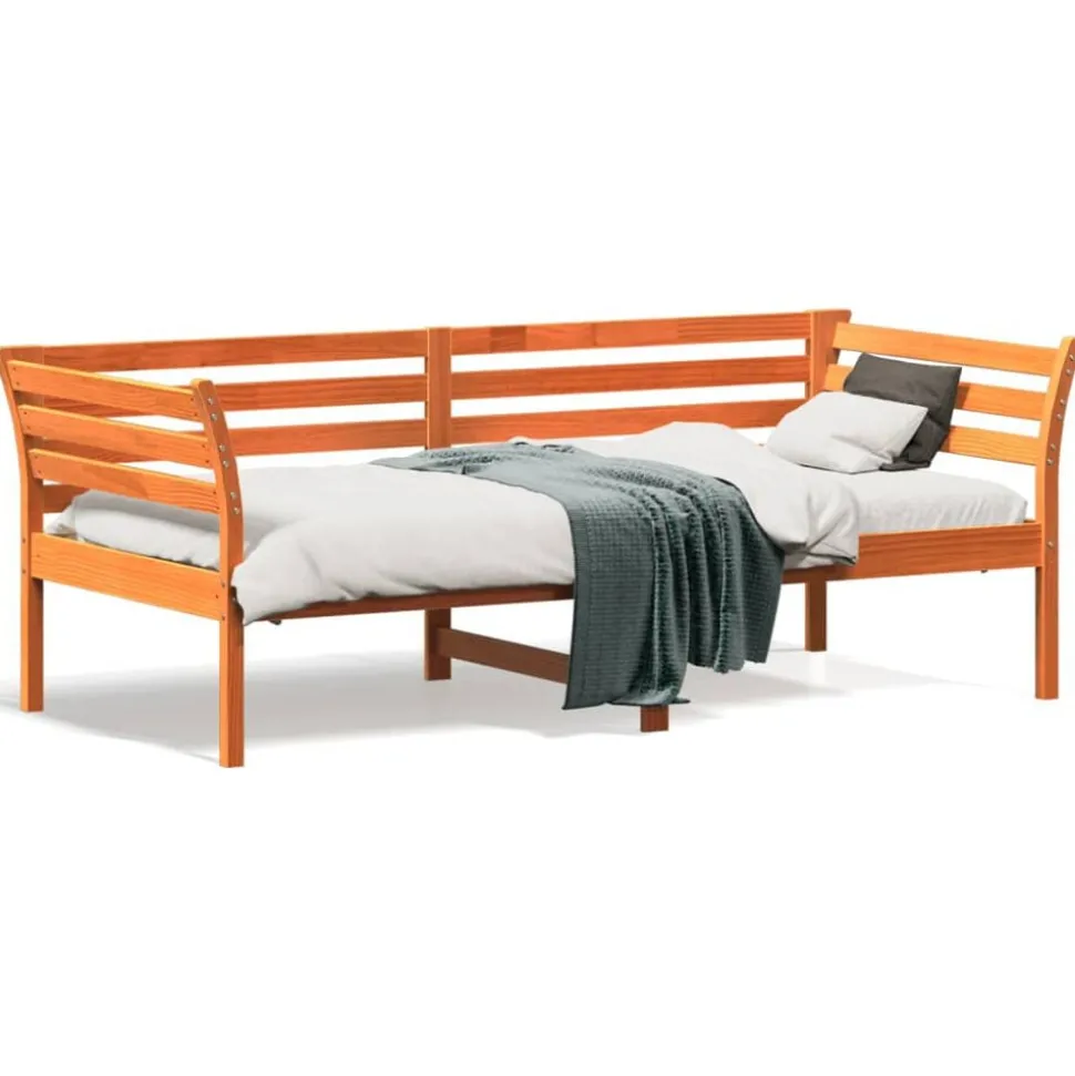 vidaXL Slaapbank zonder matras 90x190 cm massief grenenhout wasbruin