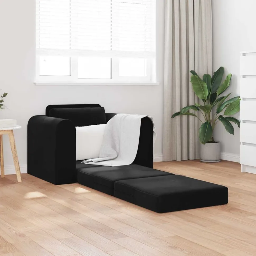 vidaXL Slaapbank Zwart 98 x 71 x 83 cm Fluweel