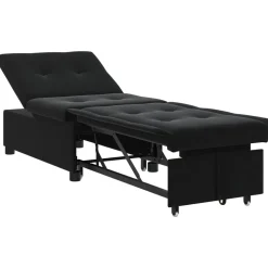 vidaXL Slaapbank Zwart 194 x 67 x 82 cm Fluweel