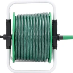 vidaXL Slanghaspel met slangkoppelset 0,5" 20 m vrijstaand PVC groen