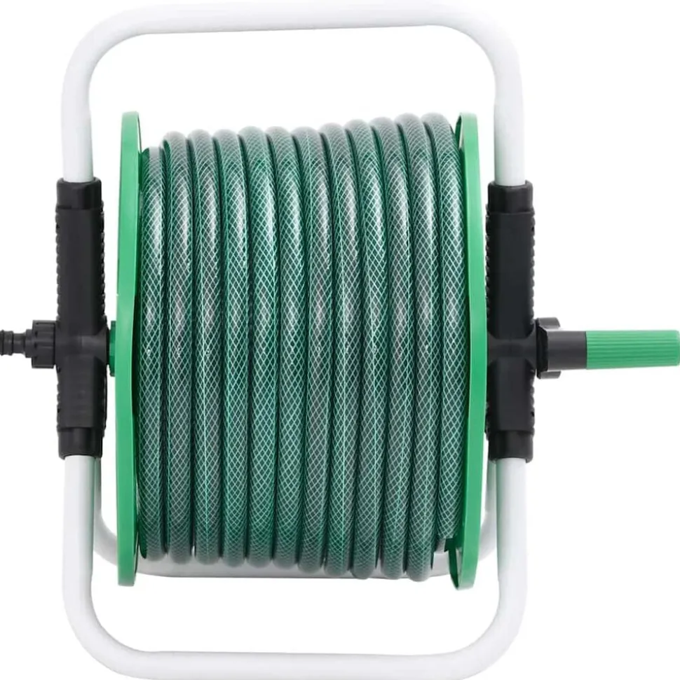 vidaXL Slanghaspel met slangkoppelset 0,5" 20 m vrijstaand PVC groen