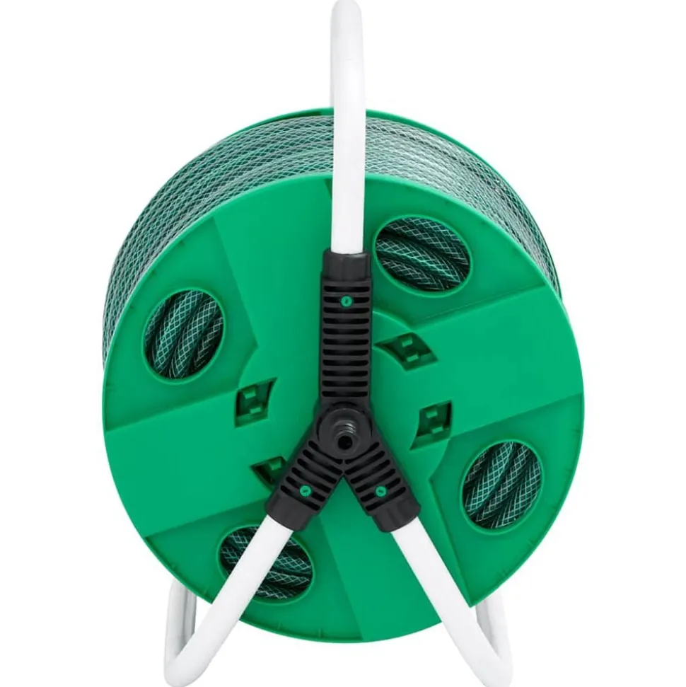 vidaXL Slanghaspel met slangkoppelset 0,5" 20 m vrijstaand PVC groen