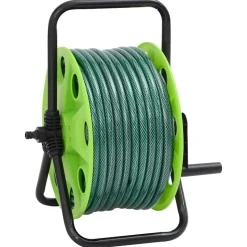vidaXL Slanghaspel met slangkoppelset 0,5" 20 m vrijstaand PVC groen