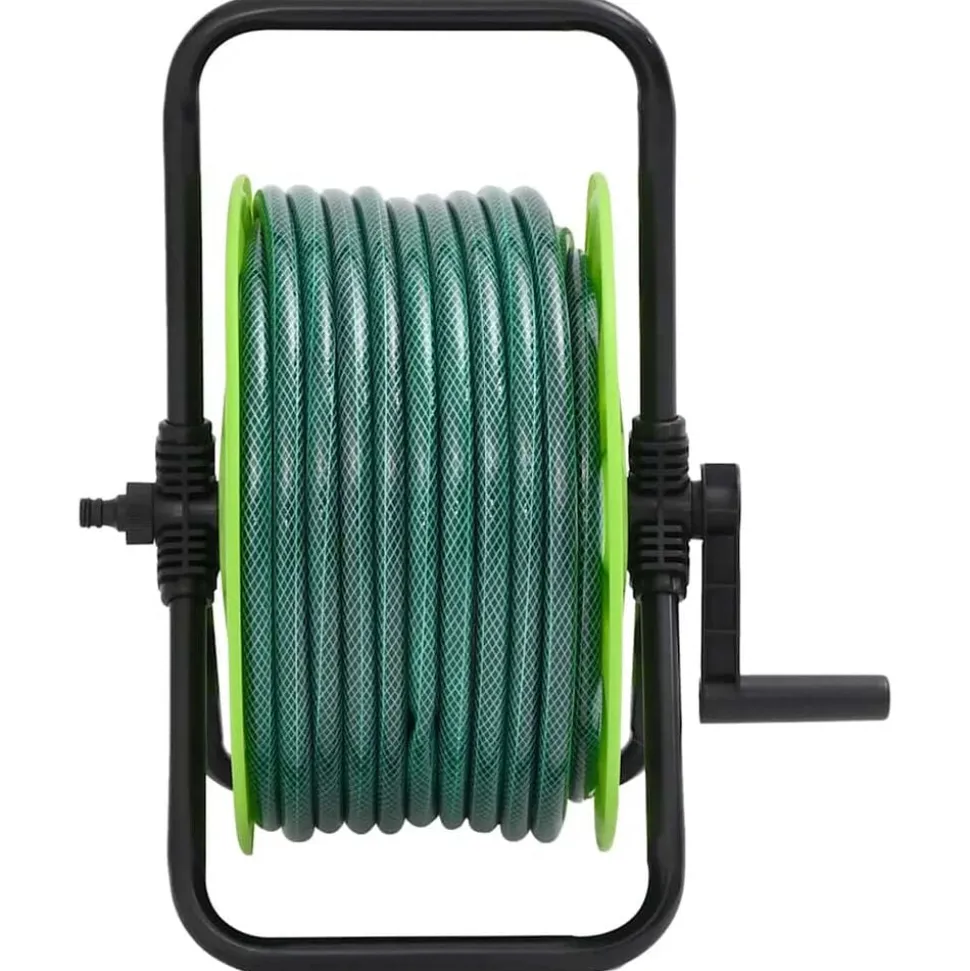 vidaXL Slanghaspel met slangkoppelset 0,5" 20 m vrijstaand PVC groen