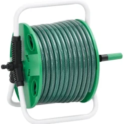 vidaXL Slanghaspel vrijstaand met 20 m slang PVC groen
