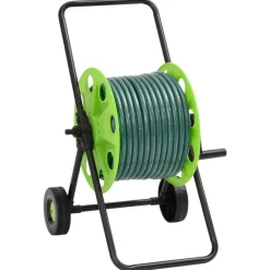 vidaXL Slanghaspelkar met 30 m slang PVC groen