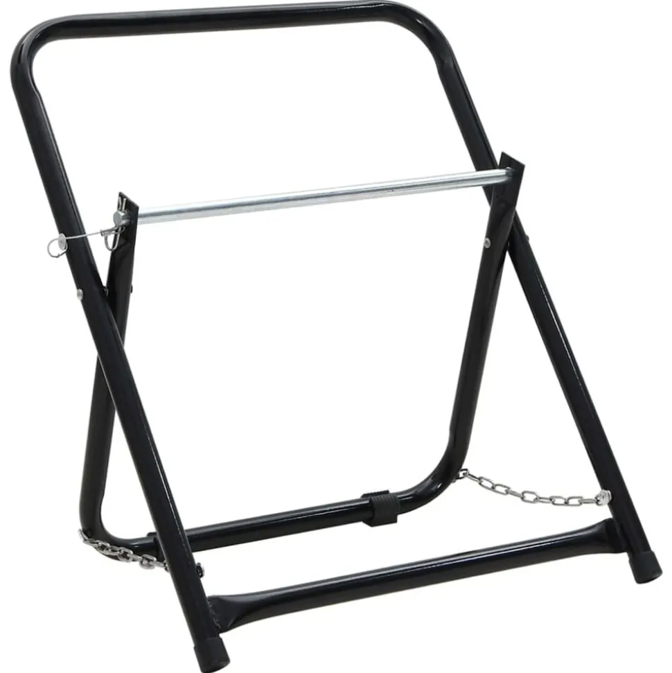 vidaXL Slanghaspelwagen 48 cm 45 kg gepoedercoat staal zwart