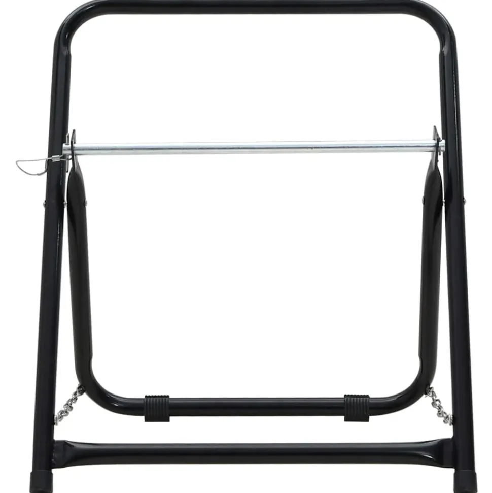 vidaXL Slanghaspelwagen 48 cm 45 kg gepoedercoat staal zwart