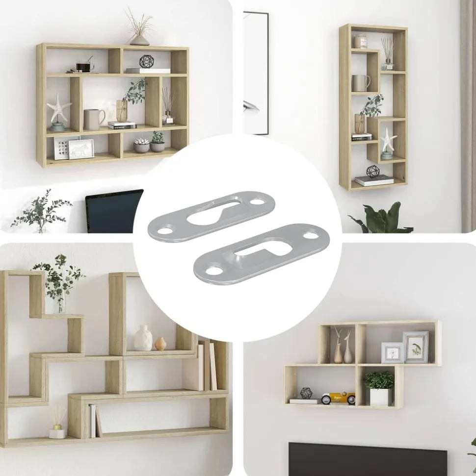 vidaXL Sleufhanger 2 pcs Zilver 45 x 16 x 3.5 mm IJzer