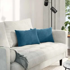 vidaXL Sofa Kussens 2 stuks Blauw 50 x 30 cm Cordstof