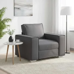 vidaXL Sofa Stoel Grijs 100 cm Nep Leer