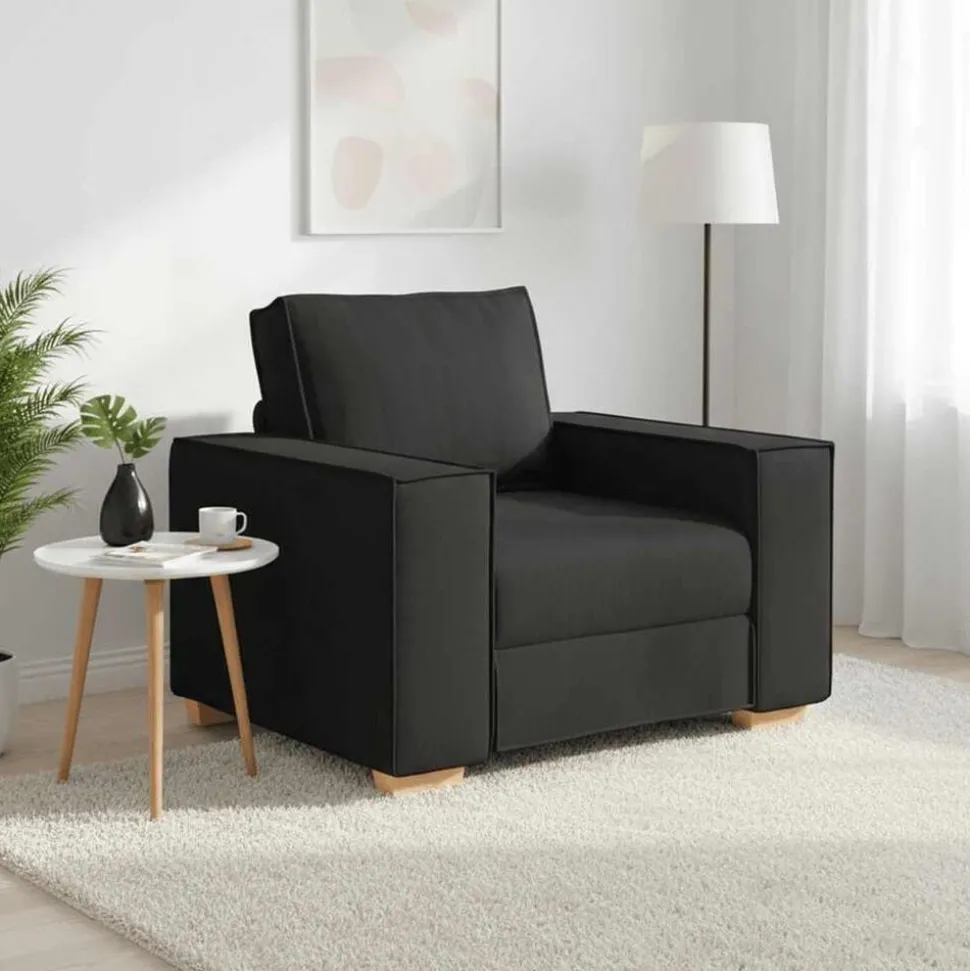 vidaXL Sofa Stoel Zwart 100x78x84 cm Stof