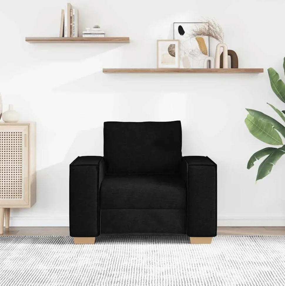 vidaXL Sofa Stoel Zwart 100x78x84 cm Stof