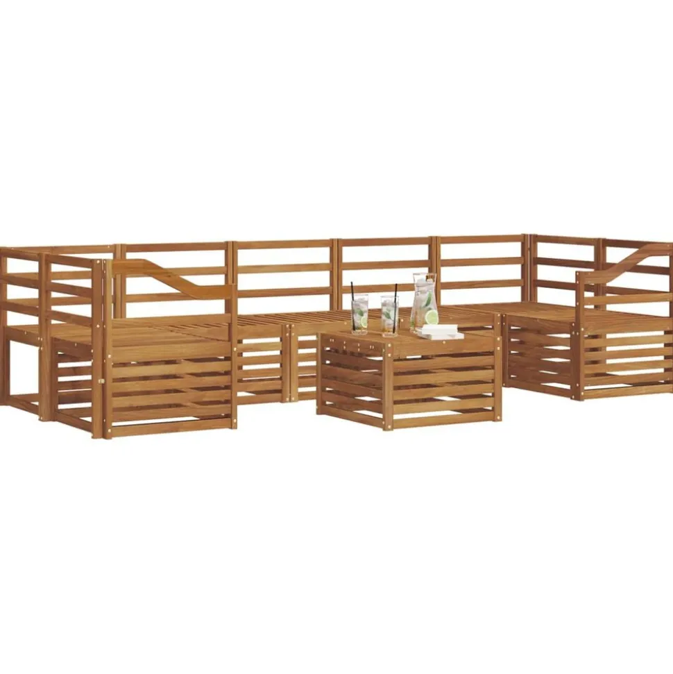 vidaXL Sofa-Sets 8 pcs Naturel Massief Acaciahout
