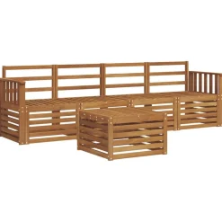 vidaXL Sofa-Sets 5 pcs Naturel Massief Acaciahout