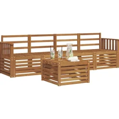 vidaXL Sofa-Sets 5 pcs Naturel Massief Acaciahout