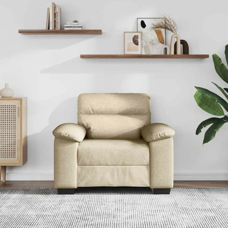 vidaXL Sofastoel Crème 100x81x84 cm Stof