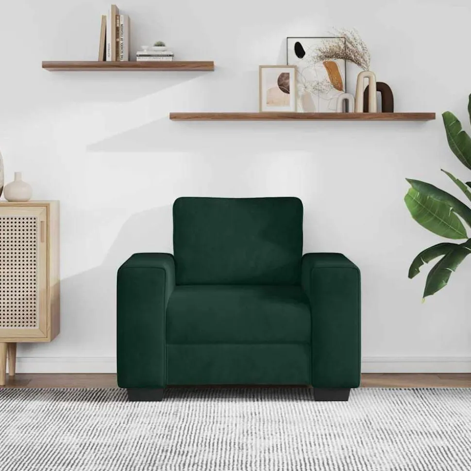 vidaXL Sofastoel Donkergroen 100x77x82 cm Fluweel