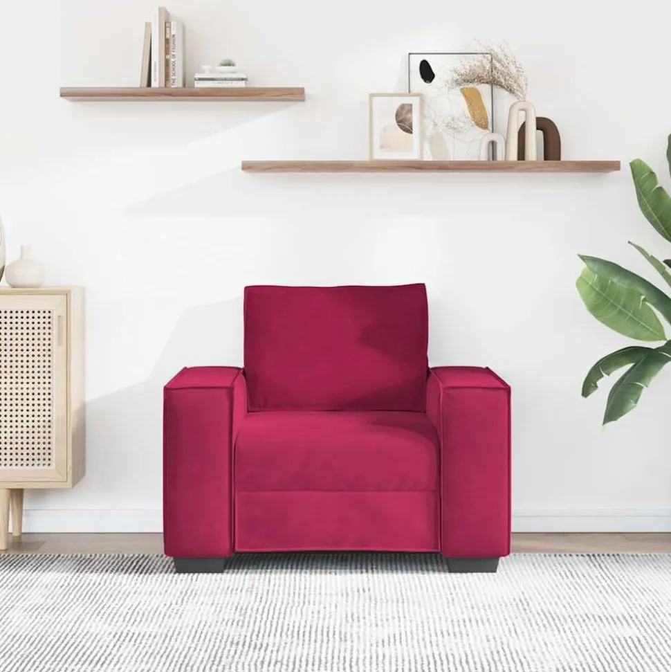 vidaXL Sofastoel Wijnrood 100x78x84 cm Fluweel