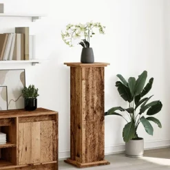 vidaXL Sokkel met opbergruimte 31x30x90 cm bewerkt hout oud houtkleur