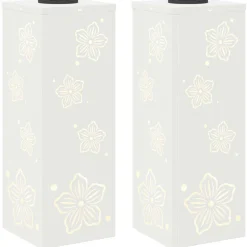 vidaXL Solar LED Pad Licht 2 pcs Wit Koudgewalst staal
