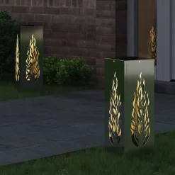 vidaXL Solar LED Pad Licht 2 pcs Zilver Gegalvaniseerd staal