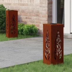 vidaXL Solar LED Pad Licht 2 pcs Brons Cortenstaal