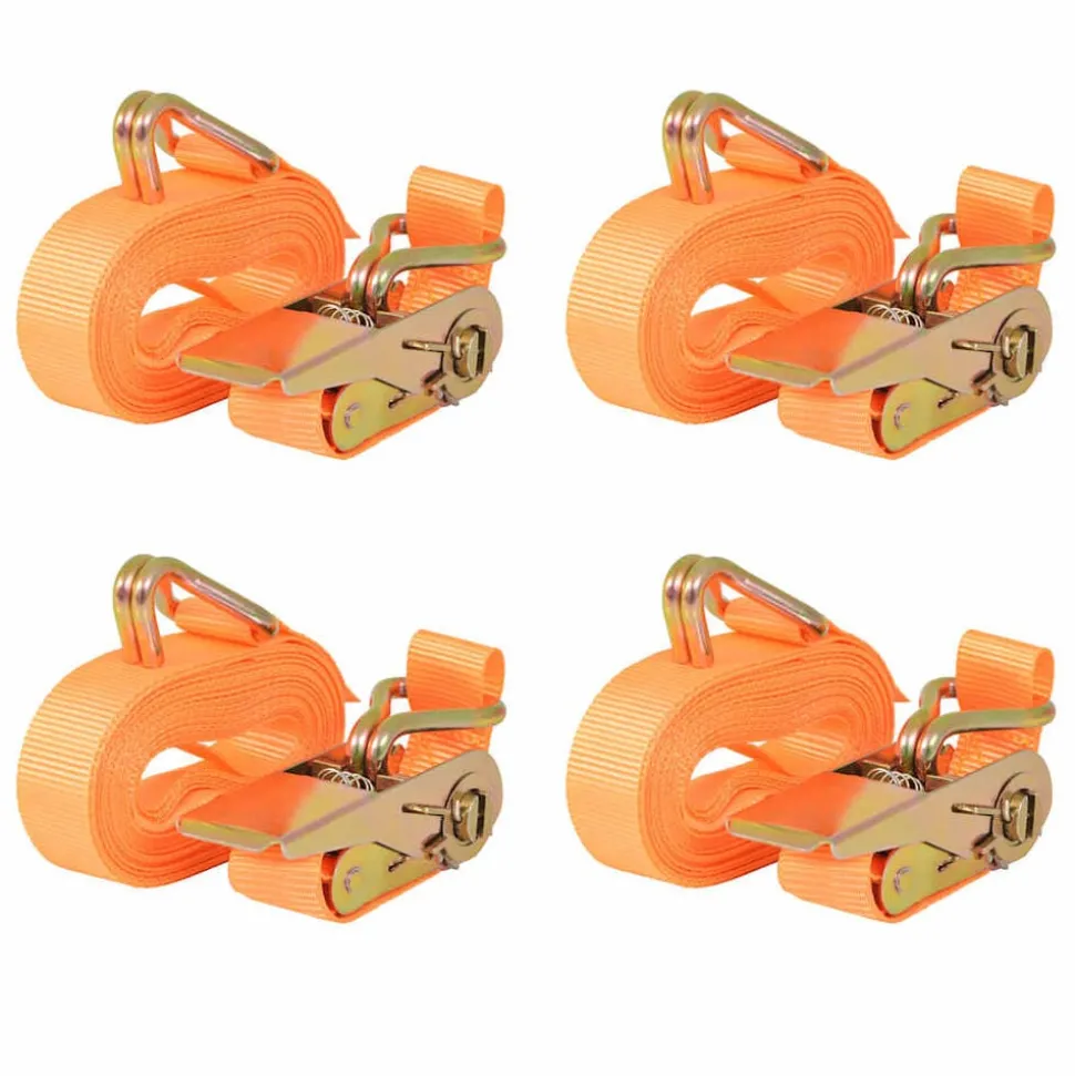 vidaXL Spanbanden 0,4 ton 6mx25mm oranje 4 st