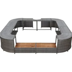 vidaXL Spa-ombouw vierkant 268x268x55 cm poly rattan grijs