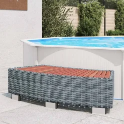 vidaXL Spatrap 92x45x25 cm poly rattan grijs