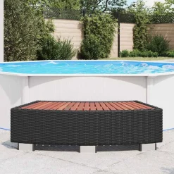 vidaXL Spatrap 92x45x25 cm poly rattan zwart