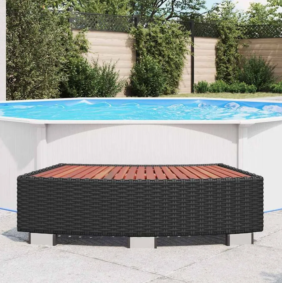vidaXL Spatrap 92x45x25 cm poly rattan zwart