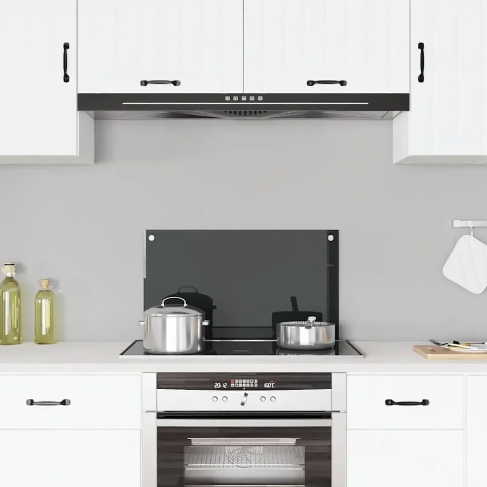 vidaXL Spatscherm keuken 70x40 cm gehard glas zwart
